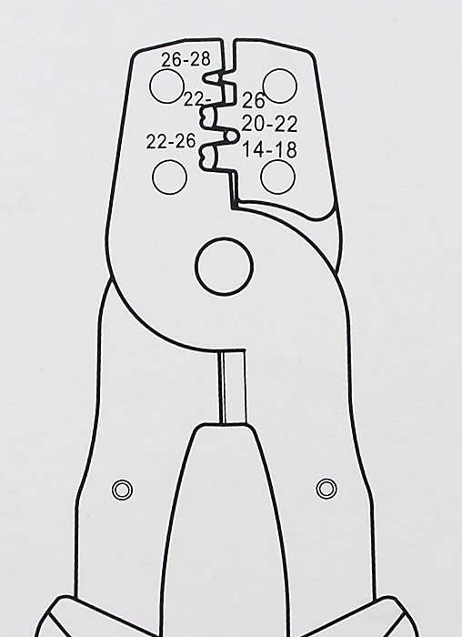Preciva CT120171 Pince à Sertir à Mâchoire Carrée AWG 28-5 (0,08-16 Mm²