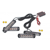 CAR GRILL STROBE LIGHT YELLOW (2)