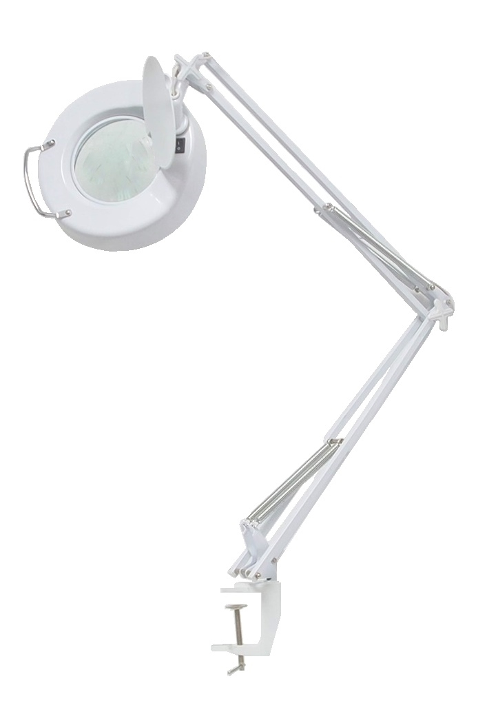 Lampe loupe avec bras articulé en métal